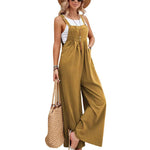 Women's Wide Leg Dungaree Jumpsuit – Relaxed Casual Summer Overalls for Everyday