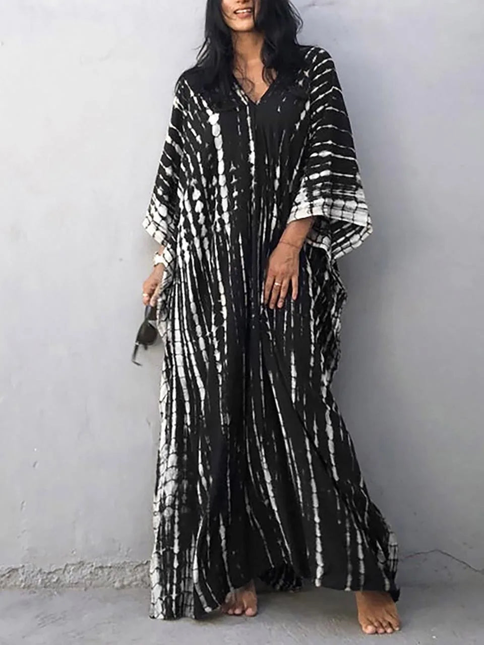 Women's Tie Dye Maxi Dress – Relaxed Boho Long Dress for Summer, Festival and Beach