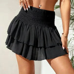Women's Layered A-Line Mini Skirt – Casual Summer Skirt for Beach & Brunch
