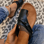 Women's Flat Toe Loop Sandals – Casual Summer Holiday Sandals for Beach & Weekend