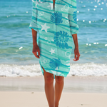 Women's Button Down Shirt Dress with Print – Relaxed Beach Cover Up for Summer Holidays