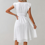 Women's V-Neck Summer Midi Dress – Relaxed Casual Everyday Dress for Holidays