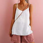 Women's Round Neck Sleeveless Tank Top – Relaxed Fit Casual Summer Cami Top