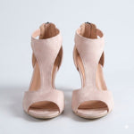 Women's Open Toe Mid Heel Sandals with Ankle Strap – Elegant Work & Evening Heels