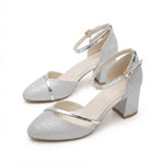 Women's Glitter Block Heel Sandals – Sparkly Party, Wedding Guest and Evening Heels