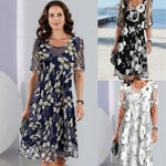Women's Floral A-Line Midi Dress – Summer Garden Party & Wedding Guest Dress