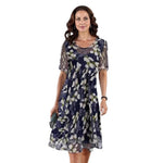 Women's Floral A-Line Midi Dress – Summer Garden Party & Wedding Guest Dress