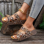 Women's Crisscross Strap Platform Slide Sandals – Chunky Slip-On Sandals for Summer